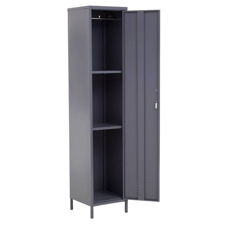 Academy Metal Tall Cabinet - 1 Door - Grey