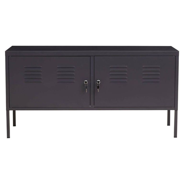Academy Metal Small Sideboard - 2 Door - 118cm - Grey