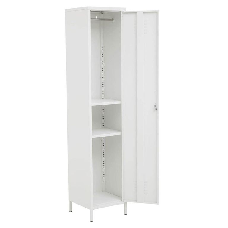 Academy Metal Tall Cabinet - 1 Door - White
