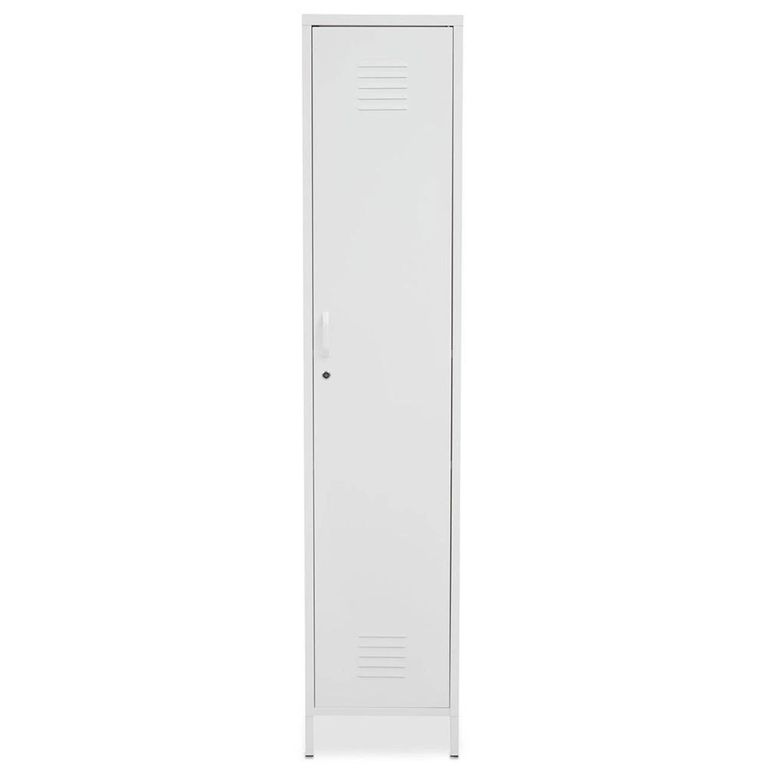 Academy Metal Tall Cabinet - 1 Door - White