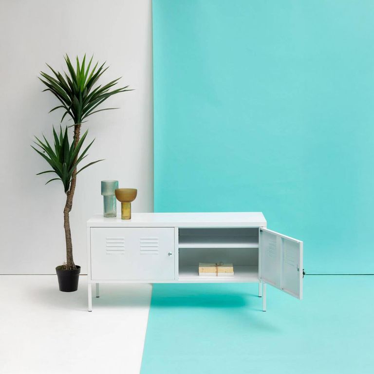 Academy Metal Small Sideboard - 2 Door - 118cm - White