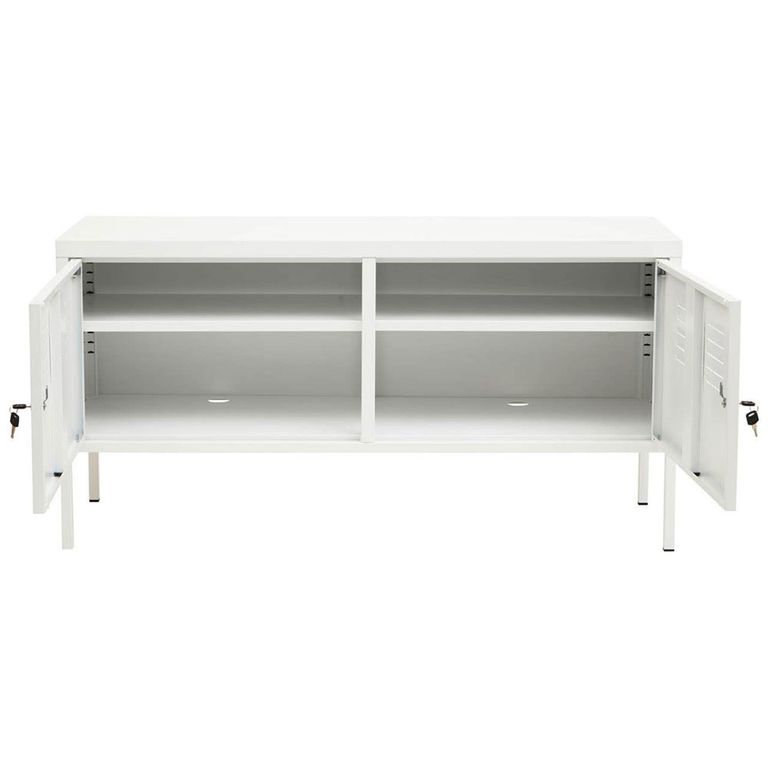 Academy Metal Small Sideboard - 2 Door - 118cm - White