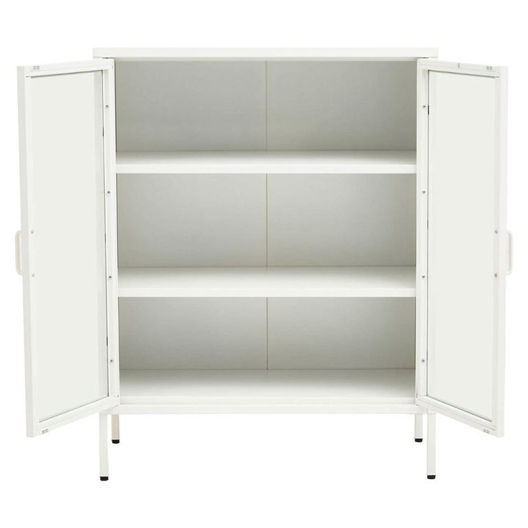 Acier Metal Cabinet - 2 Door - White