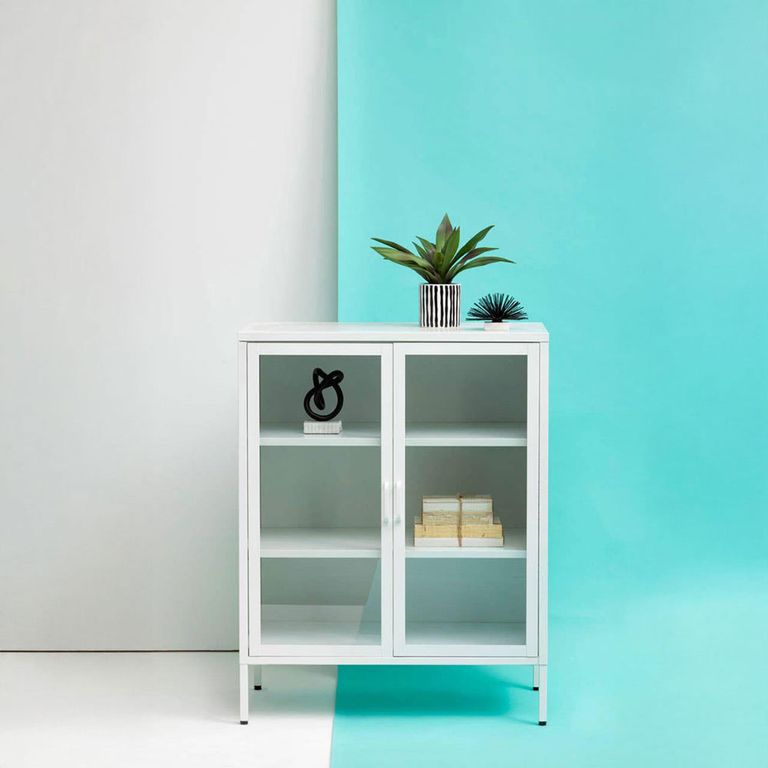 Acier Metal Cabinet - 2 Door - White