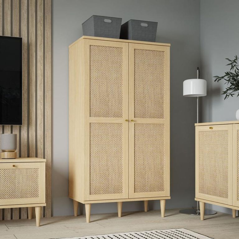Calasetta Rattan 2 Door Hall Cabinet
