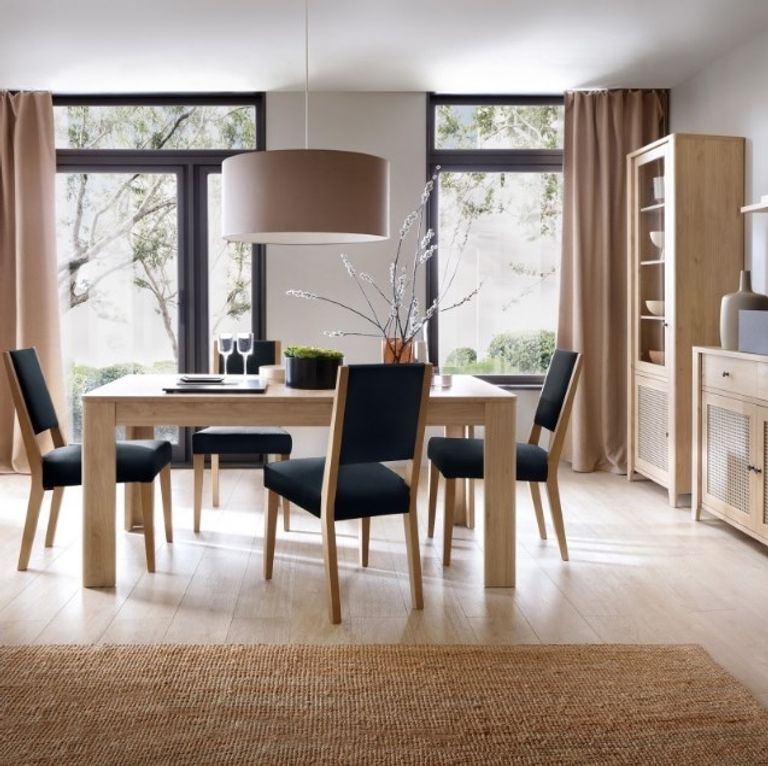 Cestino Oak and Rattan Effect Cabinet