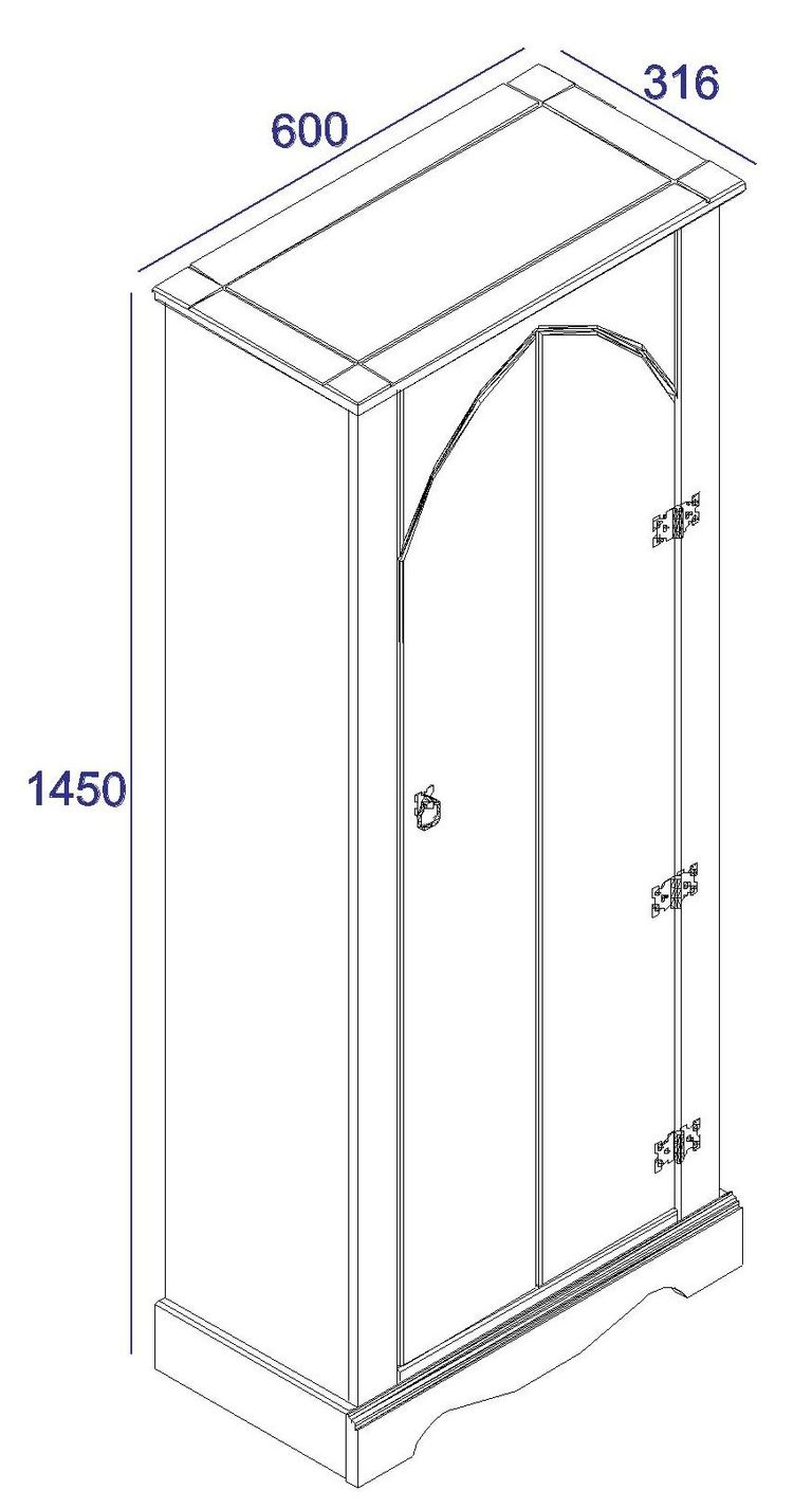 Corona Grey Mexican Pine Hall Cabinet 