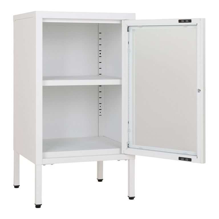 Dalby Cabinet - 1 Door - Narrow - Metal - White
