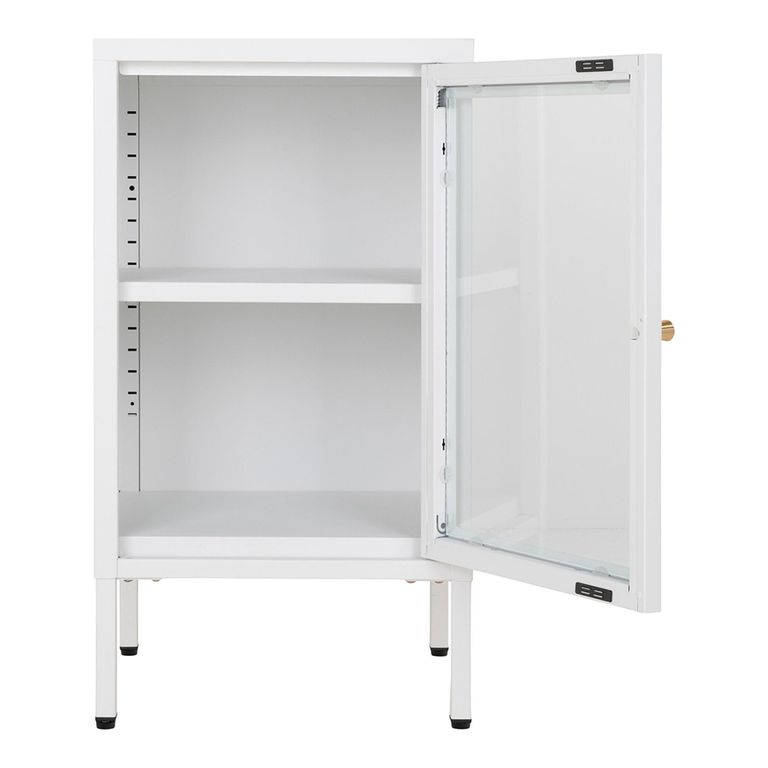 Dalby Cabinet - 1 Door - Narrow - Metal - White