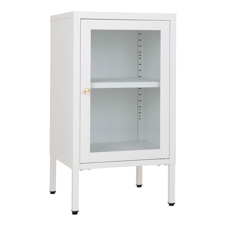 Dalby Cabinet - 1 Door - Narrow - Metal - White