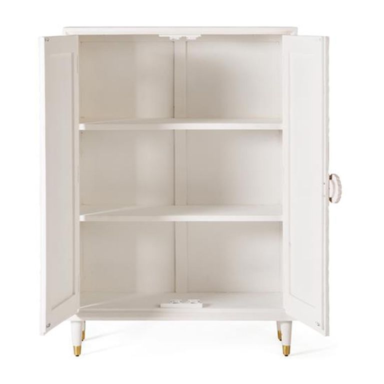 Dover Cabinet - White Carved Mango Wood - 2 Door