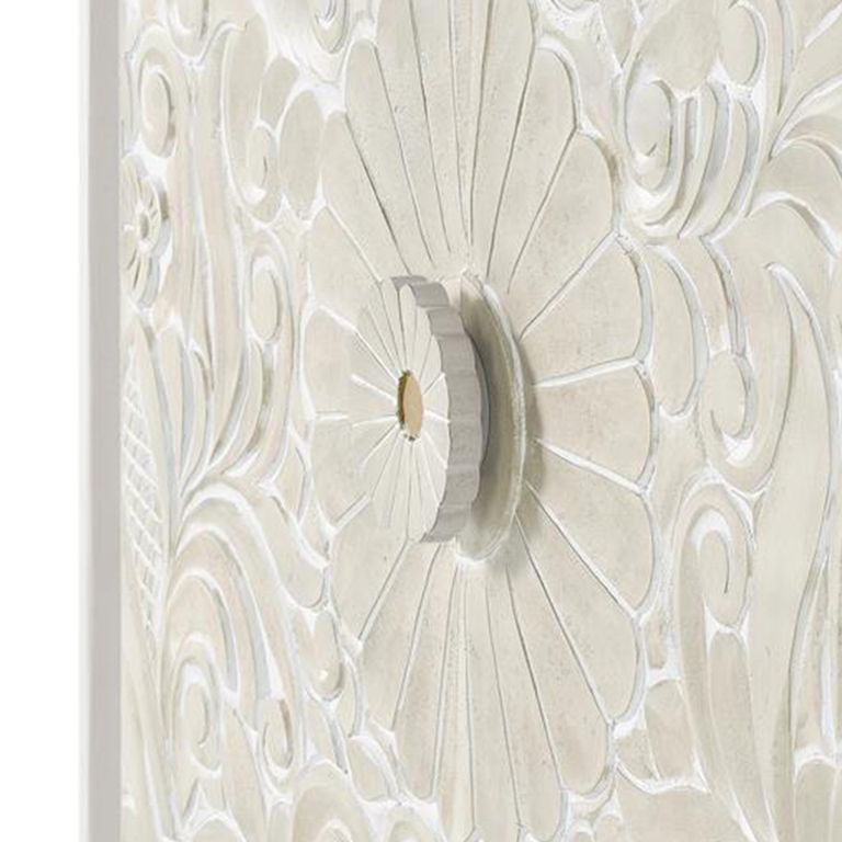 Dover Cabinet - White Carved Mango Wood - 2 Door