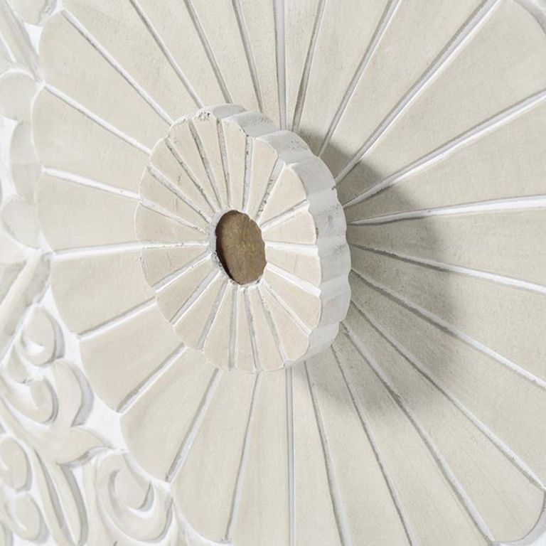 Dover Hall Cabinet - White Carved Mango Wood - 2 Door