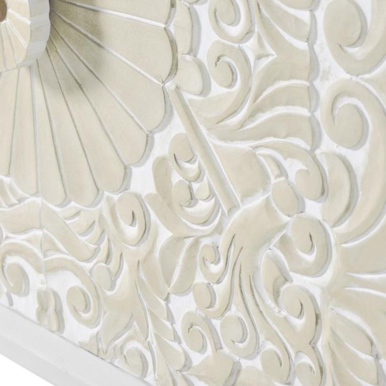 Dover Hall Cabinet - White Carved Mango Wood - 2 Door