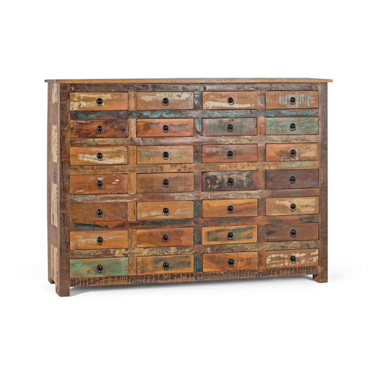 Duarza Cabinet - Recycled Wood - Multi Drawer - Wide