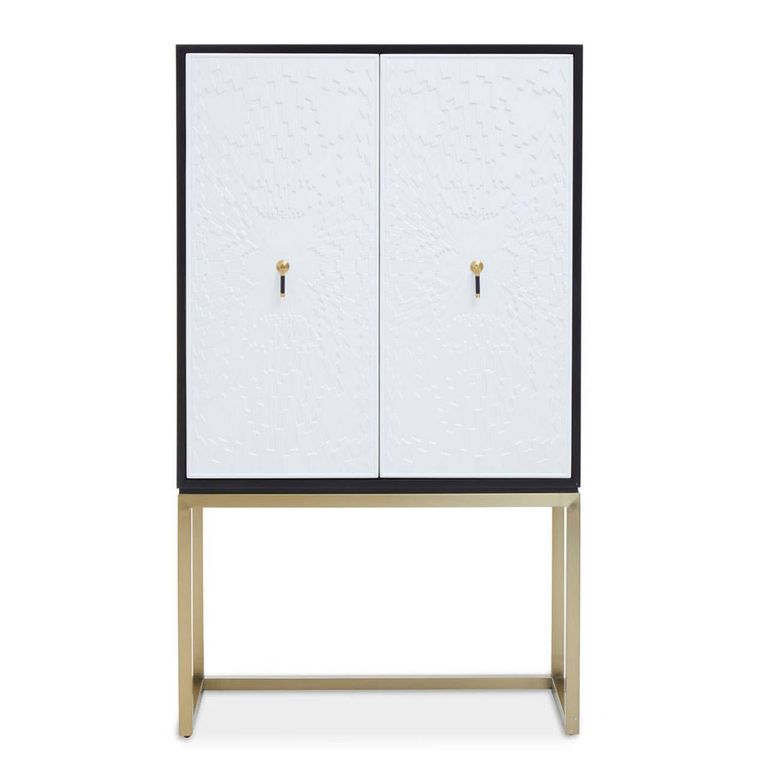 Dumas Hall Cabinet - 2 Door - Black and White
