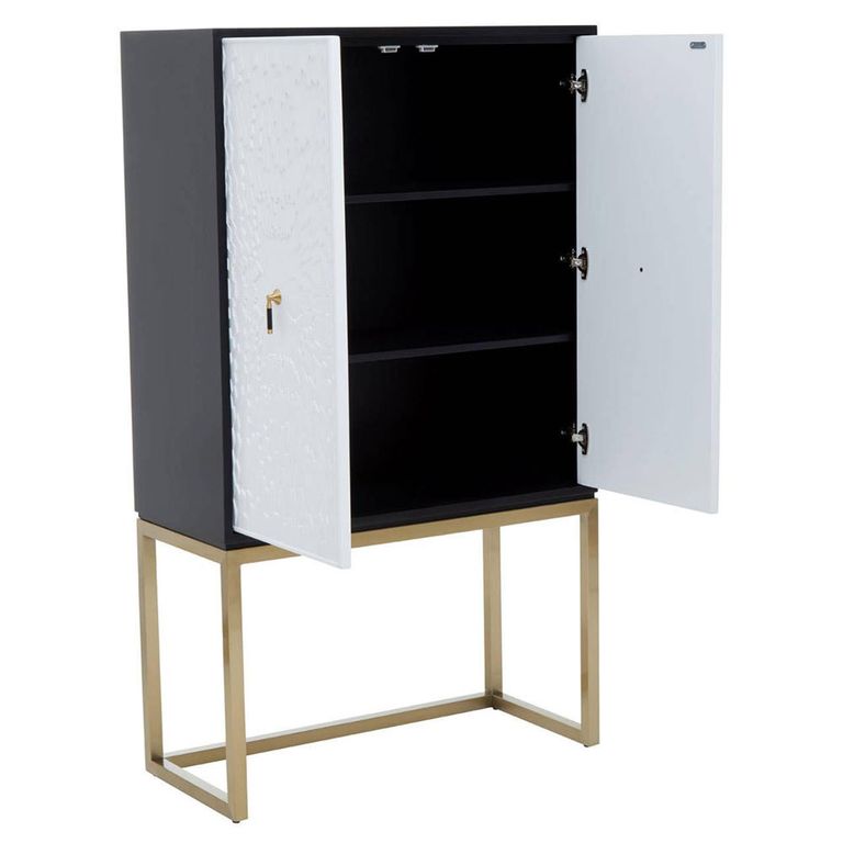 Dumas Hall Cabinet - 2 Door - Black and White