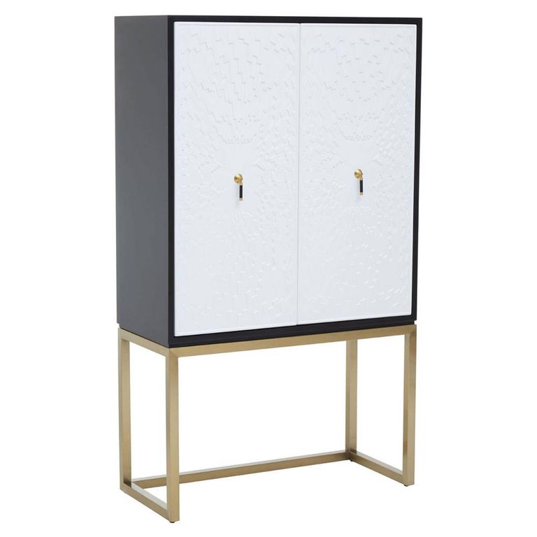 Dumas Hall Cabinet - 2 Door - Black and White
