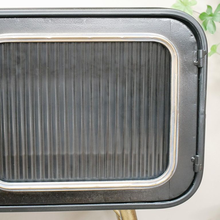 Cabinet - Black Metal - 2 Door - Retro - Small - with Gold Legs