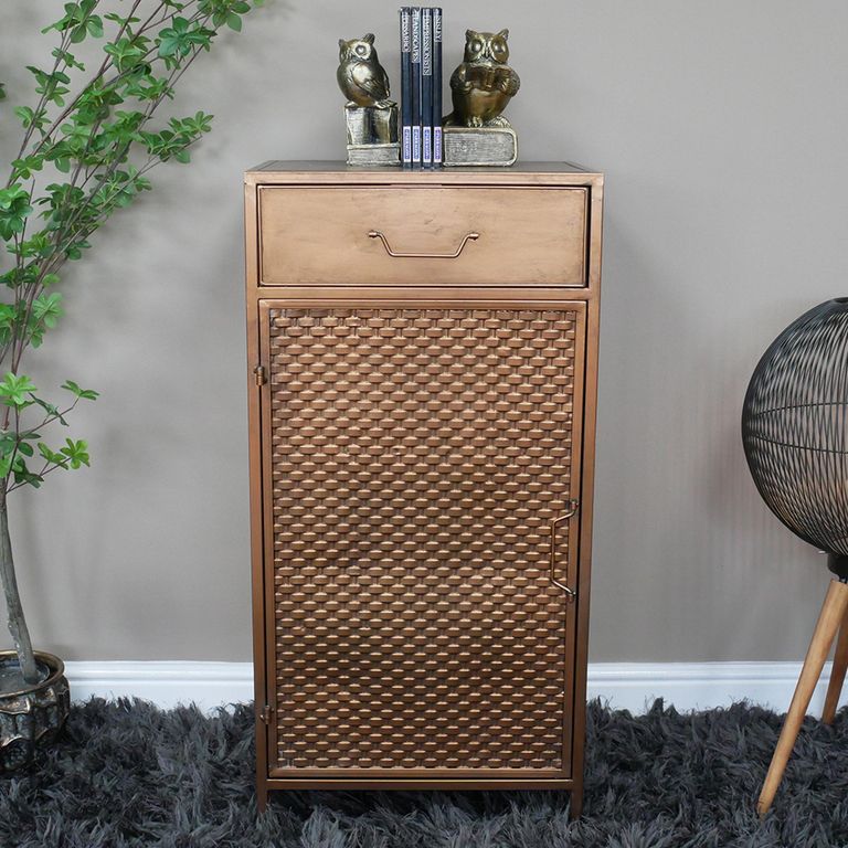 Hall Cabinet - 1 Door - 1 Drawer - Copper