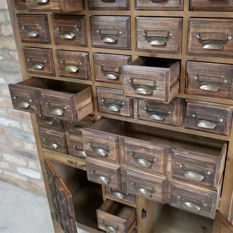 Apothecary Cabinet - 2 Door - Multi Drawer - Wooden