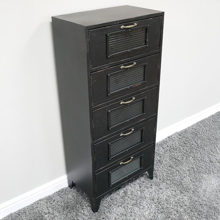 Storage Cabinet - Black - Industrial - Metal
