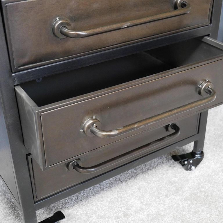 Display Cabinet - 2 Door - Bronze Metal and Glass - Industrial