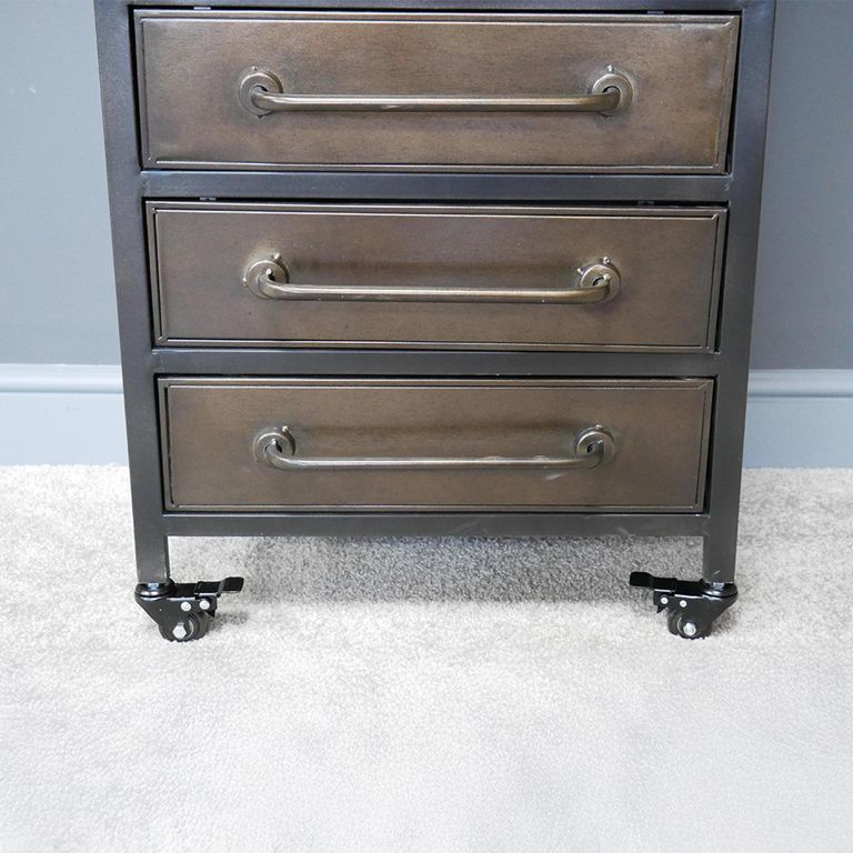 Display Cabinet - 2 Door - Bronze Metal and Glass - Industrial