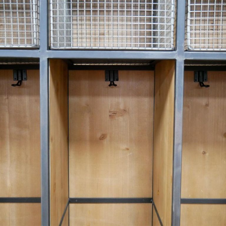 Hall Stand - Fir Wood and Metal