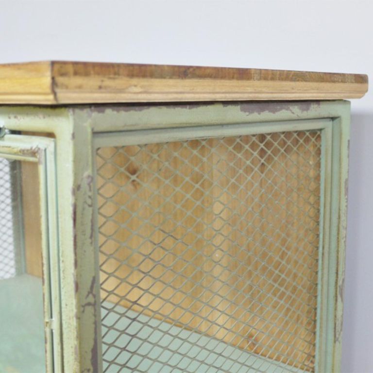 Tall Cabinet - Green Metal - Industrial