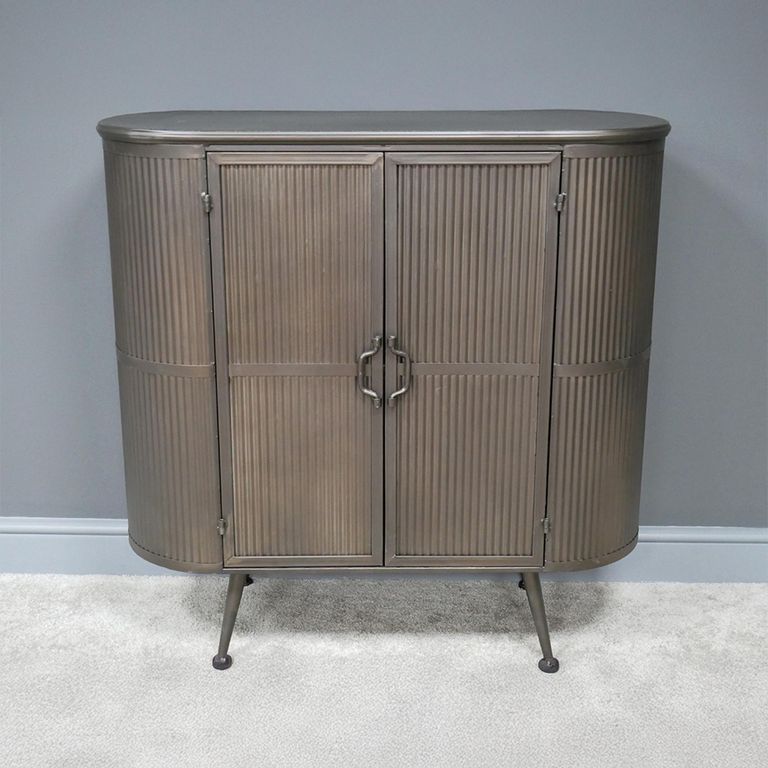 Small Cabinet - 2 Door - Curved - Industrial - Metal