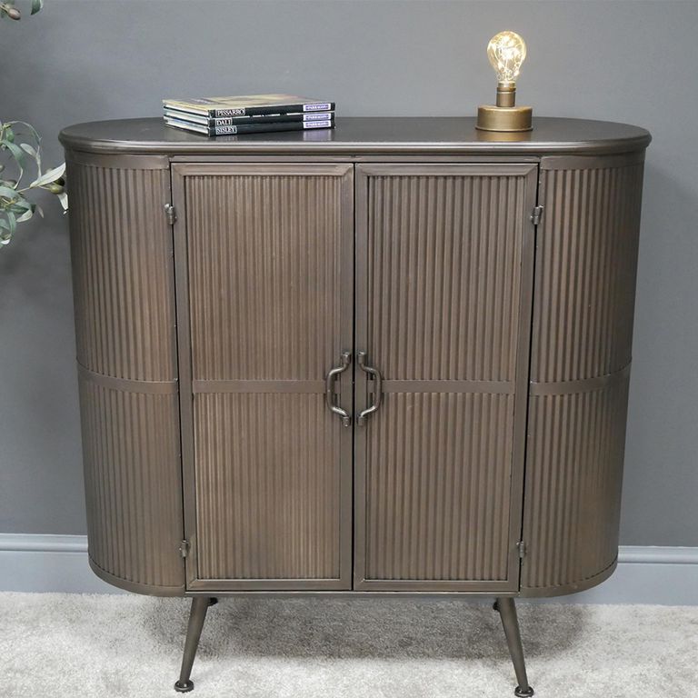 Small Cabinet - 2 Door - Curved - Industrial - Metal