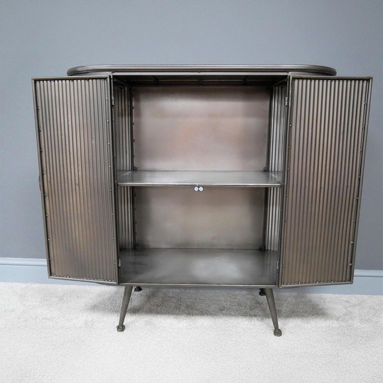 Small Cabinet - 2 Door - Curved - Industrial - Metal