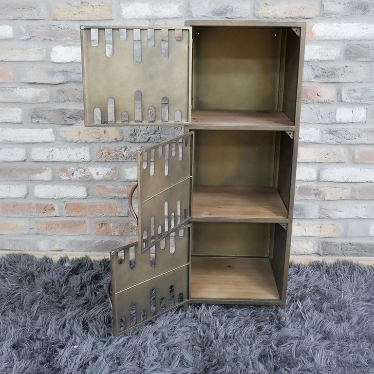 Hall Cabinet - 3 Door - Metal - Industrial