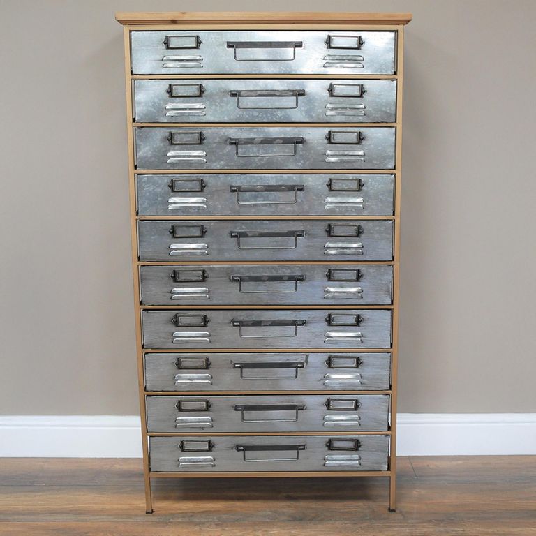 Storage Unit - Metal Multi Drawer Apothecary - Tall