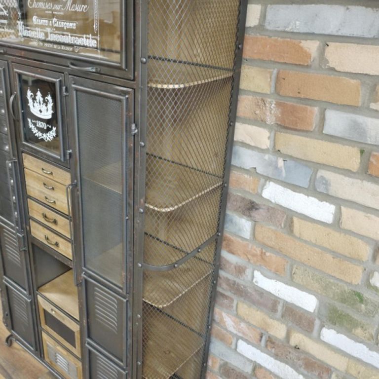 Storage Cabinet - Wood and Metal - Multi Drawer - Apothecary - Large