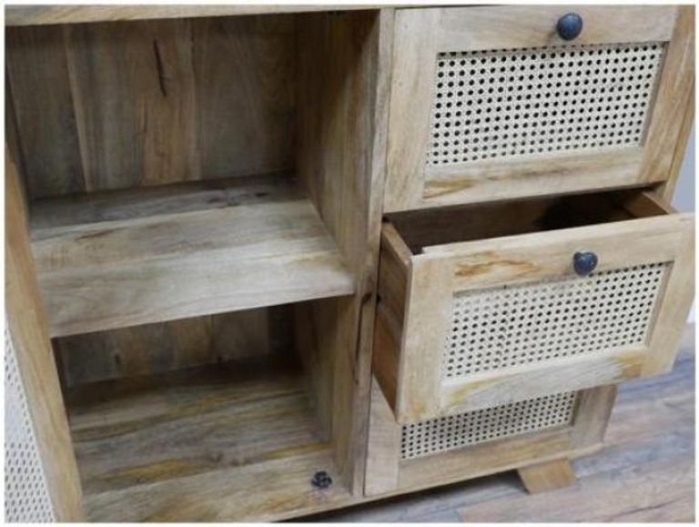 Storage Cabinet - Mango Wood and Rattan - Small