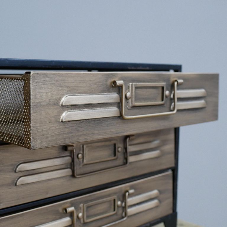 Storage Unit - Miniature - Industrial Black Metal - 6 Drawer