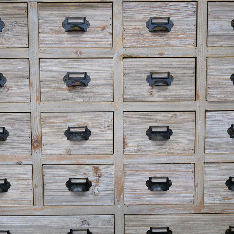 Apothecary Cabinet - Rustic Fir Wood - Multi Drawer