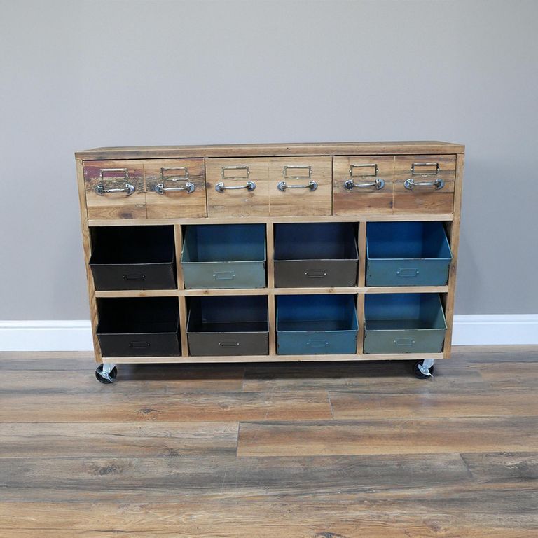 Console Table - Rustic Recycled Fir Wood - Storage