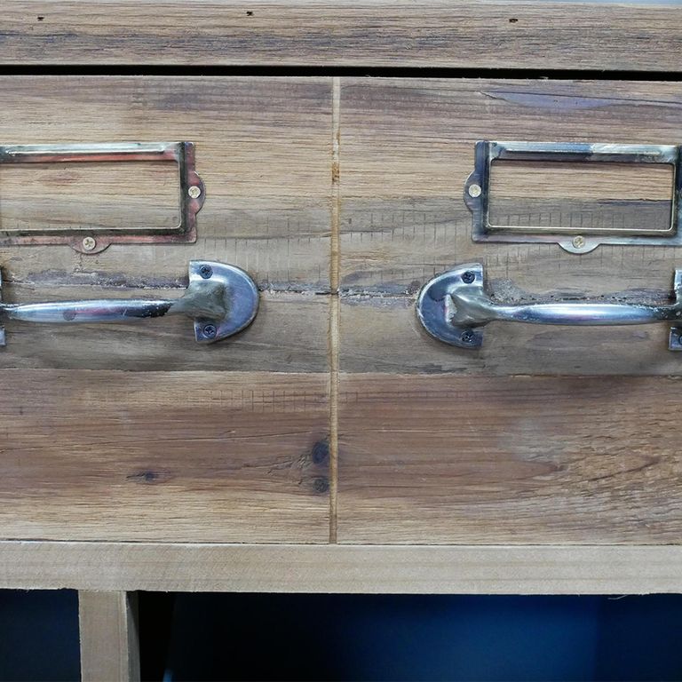 Console Table - Rustic Recycled Fir Wood - Storage