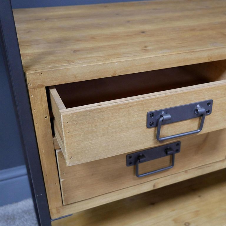 Hall Stand - Wood and Metal - 4 Drawer