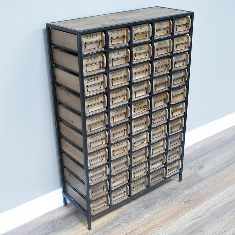 Storage Unit - Wood and Metal - Large - Multi Drawer