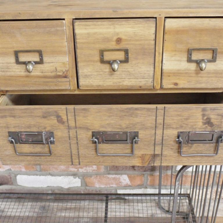 Cabinet - Wood and Metal - Multi Drawer