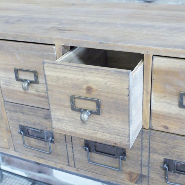 Cabinet - Wood and Metal - Multi Drawer