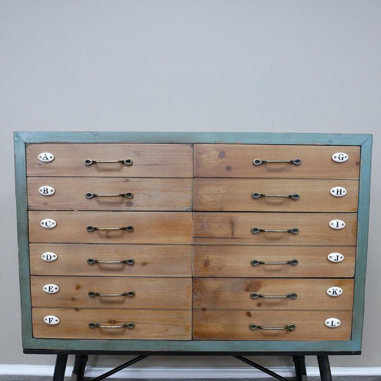 Storage Cabinet - Wood and Metal - Multi Drawer