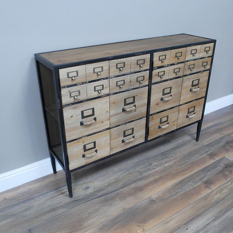 Cabinet - Multi Drawer - Wide - Wood and Metal