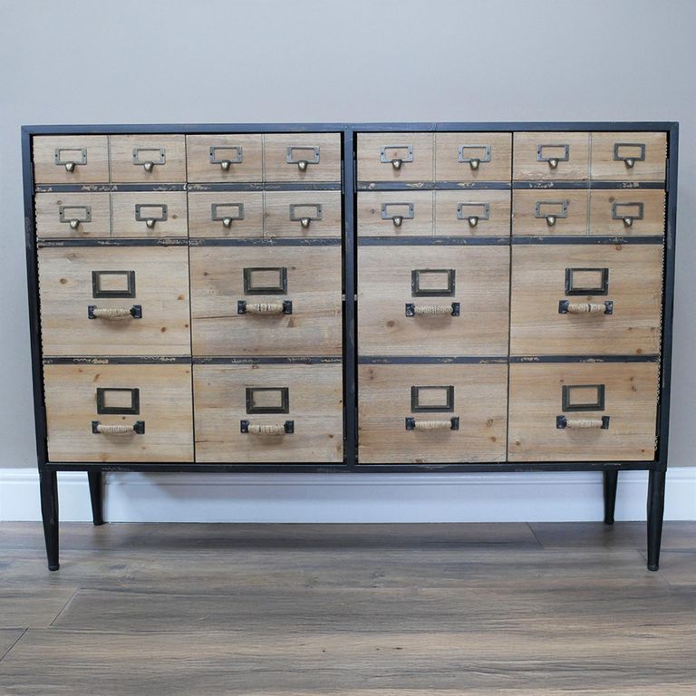 Cabinet - Multi Drawer - Wide - Wood and Metal