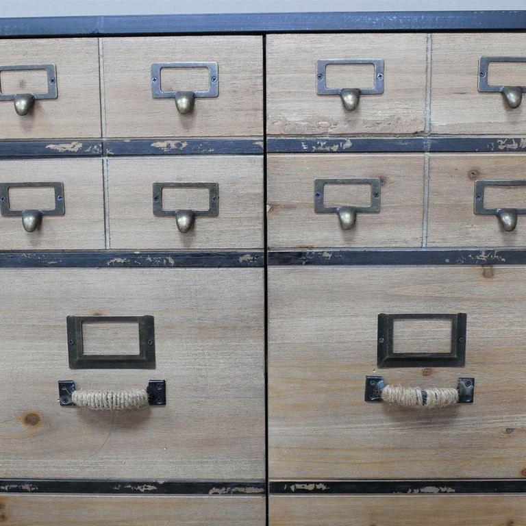 Cabinet - Multi Drawer - Wide - Wood and Metal