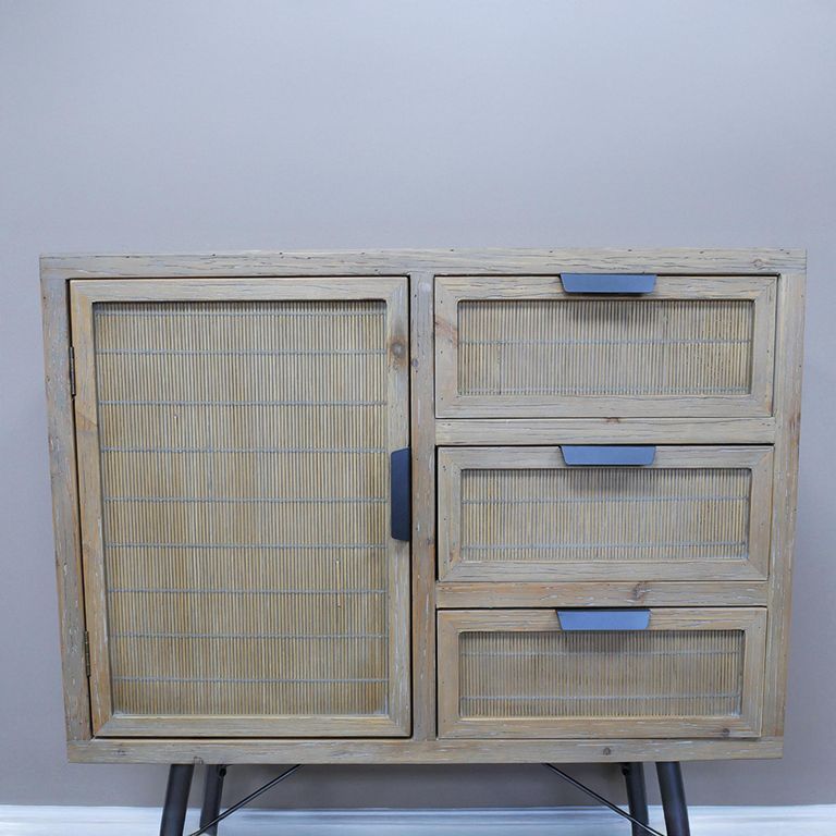 Storage Cabinet - Wooden - 1 Door - 3 Drawer - Small